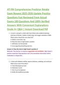 ATI RN Comprehensive Predictor Retake &NewLine;Exam Newest 2025-2026 Update Practice &NewLine;Questions Fast Reviewed From Actual &NewLine;Exams 100 Questions And 100&percnt; Verified &NewLine;Answers With Convenient Explanations &NewLine;Grade A&plus; Q&A &vert; Instant Download Pdf