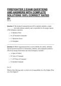 FIREFIGHTER 2 EXAM QUESTIONS AND ANSWERS WITH COMPLETE SOLUTIONS 100&percnt; CORRECT RATED A&plus;