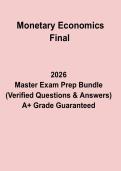 Monetary Economics Final Test &ndash; Complete Revision Notes&comma; Practice Questions & Study Guide PDF