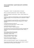 STA 013 MIDTERM 1 QUESTIONS WITH VERIFIED ANSWERS