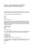 STA 013 - FINAL EXAM &lpar;MULTIPLE CHOICE&rpar; QUESTIONS WITH VERIFIED ANSWERS