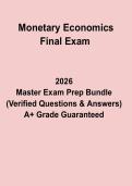 Monetary Economics Final Exam &ndash; Complete Study Guide&comma; Revision Notes & Practice Questions PDF