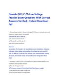 Nevada &lpar;NV&rpar; C-2D Low Voltage&NewLine;Practice Exam Questions With Correct&NewLine;Answers Verified &vert; Instant Download&NewLine;Pdf