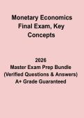 Monetary Economics Final Exam &ndash; Key Concepts&comma; Revision Notes & Practice Questions PDF