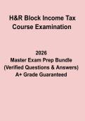 H&R Block Income Tax Course Examination &ndash; Tax Preparation Study Guide & Practice Questions PDF
