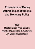 Economics of Money&colon; Definitions&comma; Institutions&comma; and Monetary Policy Exam &ndash; Study Guide & Practice Questions PDF