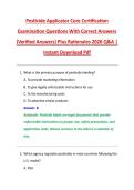 Pesticide Applicator Core Certification &NewLine;Examination Questions With Correct Answers &NewLine;&lpar;Verified Answers&rpar; Plus Rationales 2026 Q&A &vert; &NewLine;Instant Download Pdf 
