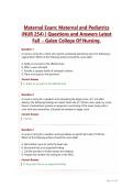 Maternal Exam&colon; Maternal and Pediatrics &lpar;NUR 254&rpar; &vert; Questions and Answers Latest Fall  - Galen College Of Nursing&period;