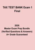 Tax Test Bank Exam 1 Final &ndash; Complete Taxation Question Bank&comma; Revision Notes & Practice Questions PDF