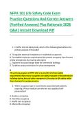 NFPA 101 Life Safety Code Exam &NewLine;Practice Questions And Correct Answers &NewLine;&lpar;Verified Answers&rpar; Plus Rationale 2026 &NewLine;Q&A&vert; Instant Download Pdf 