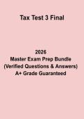 Tax Test 3 Final &ndash; Complete Revision Notes&comma; Practice Questions & Study Guide PDF