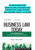 Solution Manual for Business Law Today&colon; The Essentials &ndash; Text & Summarized Cases&comma; 13th Edition by Roger LeRoy Miller &vert; Complete Solutions Chapters 1-27