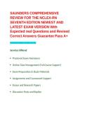 SAUNDERS COMPREHENSIVE REVIEW FOR THE NCLEX-RN SEVENTH EDITION NEWEST AND LATEST EXAM VERSION With Expected real Questions and Revised Correct Answers Guarantee Pass A&plus;&period;