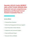 Saunders NCLEX Cardio NEWEST AND LATEST EXAM VERSION With Expected real and comprehensive Questions and Revised Correct Answers Guarantee Pass A&plus;&period;