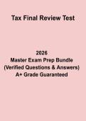 Tax Final Review Test &ndash; Complete Revision Notes&comma; Practice Questions & Study Guide PDF