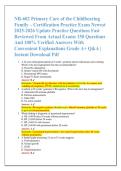 NR-602 Primary Care of the Childbearing &NewLine;Family &ndash; Certification Practice Exam Newest &NewLine;2025-2026 Update Practice Questions Fast &NewLine;Reviewed From Actual Exams 150 Questions &NewLine;And 100&percnt; Verified Answers With &NewLine;Convenient Explanations Grade A&plus; Q&A &vert; &NewLine;Instant