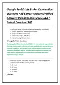 Georgia Real Estate Broker Examination &NewLine;Questions And Correct Answers &lpar;Verified &NewLine;Answers&rpar; Plus Rationales 2026 Q&A &vert; &NewLine;Instant Download Pdf