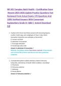 NR-341 Complex Adult Health &ndash; Certification Exam  &NewLine;Newest 2025-2026 Update Practice Questions Fast &NewLine;Reviewed From Actual Exams 170 Questions And &NewLine;100&percnt; Verified Answers With Convenient &NewLine;Explanations Grade A&plus; Q&A &vert; Instant Download &NewLine;Pdf