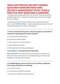 TEXAS DPS PRIVATE SECURITY BUREAU QUALIFIED MANAGER EXAM 2026 &vert; SECURITY MANAGEMENT STUDY GUIDE & PRACTICE TEST QUESTIONS & ANSWERS