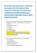NR-327 Maternal-Child Nursing &mdash; Certification &NewLine;Exam Newest 2025-2026 Update Practice &NewLine;Questions Fast Reviewed From Actual Exams &NewLine;170 Questions And 100&percnt; Verified Answers &NewLine;With Convenient Explanations Grade A&plus; Q&A &vert; &NewLine;Instant Download Pdf 