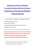 Building Plans Examiner Certification &NewLine;Examination Questions With Correct Answers &NewLine;&lpar;Verified Answers&rpar; Plus Rationales 2026 Q&A &vert; &NewLine;Instant Download Pdf 