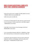 BRC2 EXAM QUESTIONS COMPLETE WITH 100&percnt; VERIFIED ANSWERS