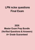 LPN NCLEX Questions Final Exam &ndash; Complete Nursing Practice Test & Study Guide PDF