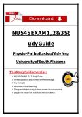 NU 545 EXAM 1&comma; 2 & 3 Study Guide&NewLine;Physio-Patho Basis of Adv Nsg&NewLine;&NewLine;University of South Alabama&NewLine;