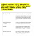 LSUS MHA 705 Exam 1 Exam &vert; Questions with &NewLine;100&percnt; Correct Answers &vert; Verified &vert; Latest Update &NewLine;2026 ACTUAL UPDATED QUESTIONS AND &NewLine;CORRECT ANSWERS 