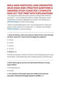 NMLS SAFE MORTGAGE LOAN ORIGINATOR &lpar;MLO&rpar; EXAM 2026 &vert; PRACTICE QUESTIONS & ANSWERS STUDY GUIDE PDF &vert; COMPLETE SAFE ACT TEST PREP WITH EXPLANATIONS