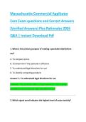 Massachusetts Commercial Applicator &NewLine;Core Exam questions and Correct Answers &NewLine;&lpar;Verified Answers&rpar; Plus Rationales 2026 &NewLine;Q&A &vert; Instant Download Pdf