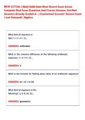 MATH 117 Test 1 Study Guide Exam Most Recent Exam Actual &NewLine;Complete Real Exam Questions And Correct Answers &lpar;Verified &NewLine;Answers&rpar; Already Graded A&plus; &vert; Guaranteed Success&excl;&excl; Newest Exam &NewLine;&vert; Just Released&excl;&excl; Algebra 