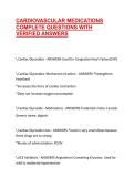 CARDIOVASCULAR MEDICATIONS COMPLETE QUESTIONS WITH VERIFIED ANSWERS&NewLine;