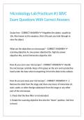 Microbiology Lab Practicum -1 SBVC Exam Questions With Correct Answers&period;