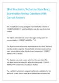 SBVC Psychiatric Technician State Board Examination Review Questions With Correct Answers