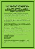 WGU C724 Information Systems Management &ndash; Pass the OA in 1 Week &vert; Study Guide & Tips