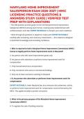 MARYLAND HOME IMPROVEMENT SALESPERSON EXAM 2026&ndash;2027 &vert; MHIC LICENSING PRACTICE QUESTIONS & ANSWERS STUDY GUIDE &vert; VERIFIED TEST PREP WITH EXPLANATIONS
