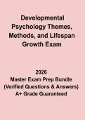 Developmental Psychology&colon; Themes&comma; Methods&comma; and Lifespan Growth Exam &ndash; Revision Notes & Practice Questions PDF