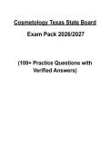 Cosmetology Texas State Board Written Exam Practice Test &vert; 200&plus; Questions with Verified Answers 2026