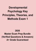 Developmental Psychology&colon; Key Principles&comma; Theories&comma; and Methods Exam 1 &ndash; Revision Notes & Practice Questions PDF