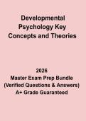 Developmental Psychology&colon; Key Concepts and Theories Final Exam &ndash; Complete Revision Notes & Practice Questions PDF