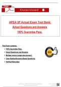 APEA 3P Actual Exam Test Bank  &NewLine;Actual Questions and Answers &NewLine;100&percnt; Guarantee Pass&period; 