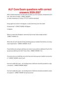 ALF Core Exam questions with correct answers 2026-2027