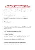 ALF Core Exam Prep &lpar;mock Exam 2&rpar; Questions with Correct Answers 2026-2027&period;