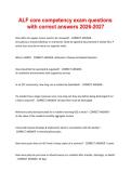 ALF core competency exam questions with correct answers 2026-2027