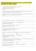 Networking with Windows Server 2016 &lpar;Exam 70-741&rpar; ACTUAL UPDATED &NewLine;QUESTIONS AND CORRECT ANSWERS 