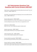 ALF Administrator Questions Test Questions with Correct Answers 2026-2027