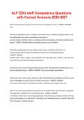 ALF EDU staff Competence Questions with Correct Answers 2026-2027&period;