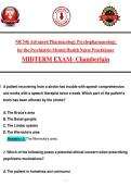 NR 546 Advanced Pharmacology Psychopharmacology  &NewLine;for the Psychiatric-Mental Health Nurse Practitioner &NewLine;MIDTERM EXAM- Chamberlain 