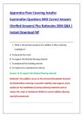 Apprentice Floor Covering Installer &NewLine;Examination Questions With Correct Answers &NewLine;&lpar;Verified Answers&rpar; Plus Rationales 2026 Q&A &vert; &NewLine;Instant Download Pdf 